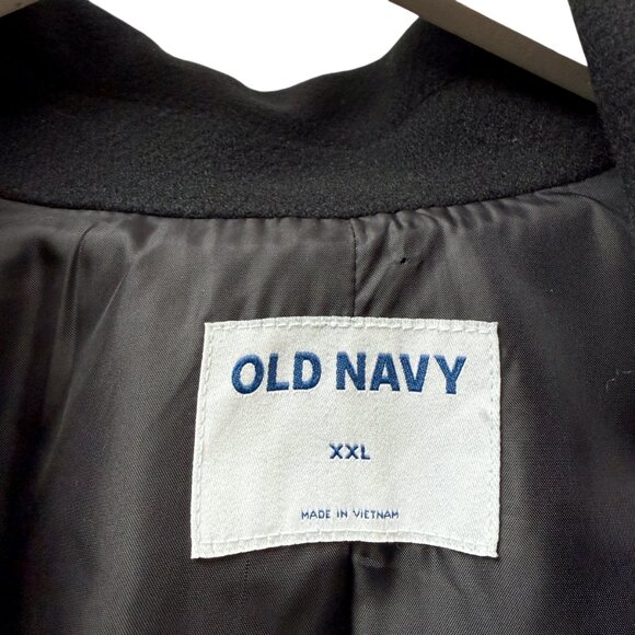 OLD NAVY Oversized Twill Overcoat Black Size XXL Womens Double Breasted Coat NWT - Picture 6 of 11